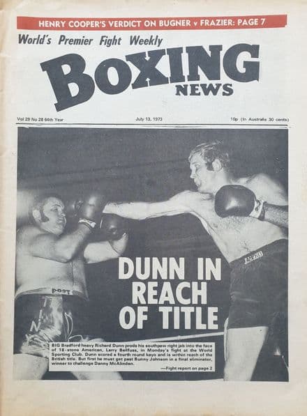 Boxing News Vol 29 No 28 (1973, Jul 13th)