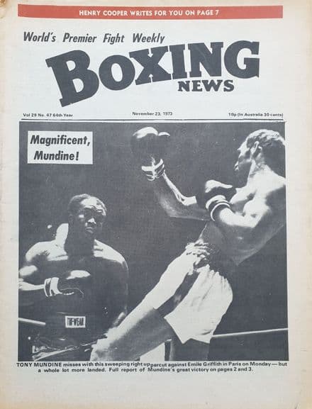 Boxing News Vol 29 No 47 (1973, Nov 23rd)