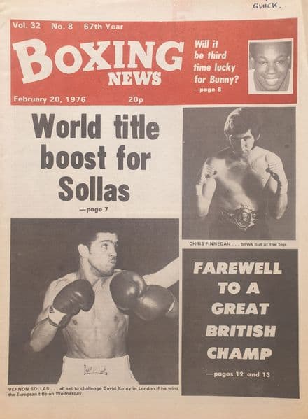 Boxing News Vol 32 No 08 (1976, Feb 20th)
