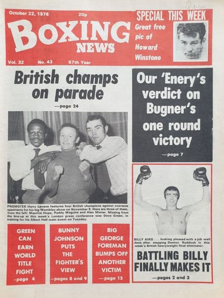 Boxing News Vol 32 No 43 (1976, Oct 22nd)