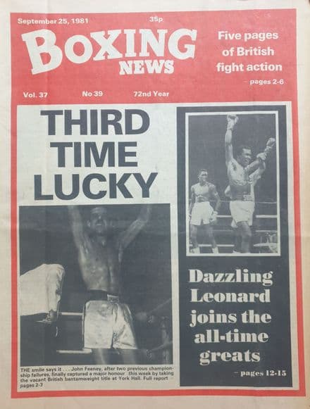 Boxing News Vol 37 No 37 (1981, Sep 25th)