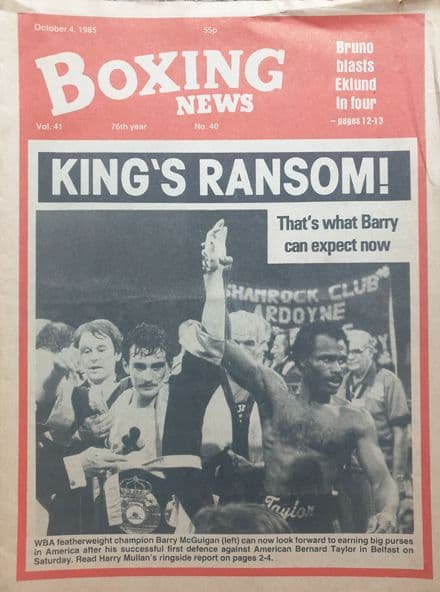 Boxing News Vol 41 No 40 (1985, Oct 4th)