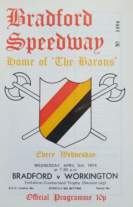 Bradford Barons v Workington (1974, Apr 3rd)