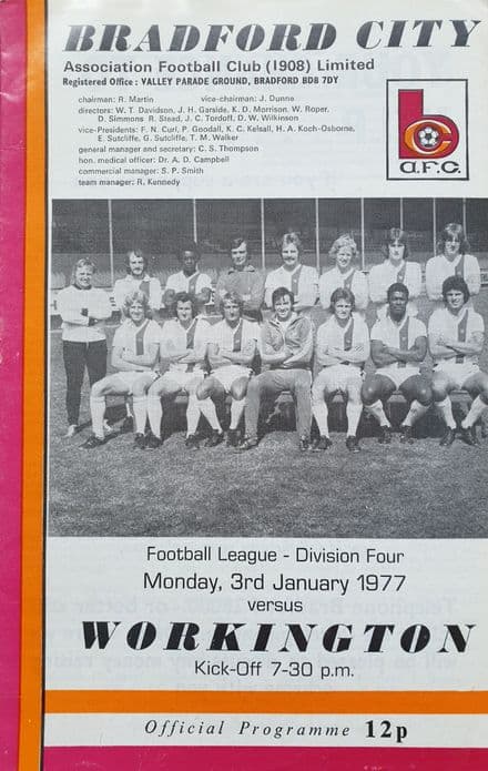 Bradford City v Workington, Div 4 (1977, Jan 3rd)