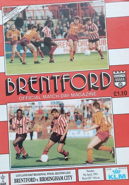 Brentford v Birmingham City, Leyland Daf (1991, Apr 9th)