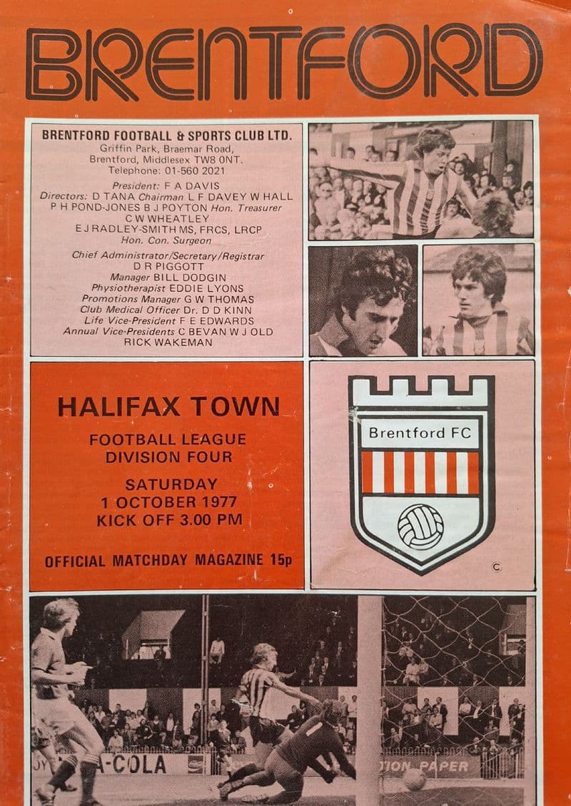 Brentford v Halifax Town, Div 4 (1977, Oct 1st)