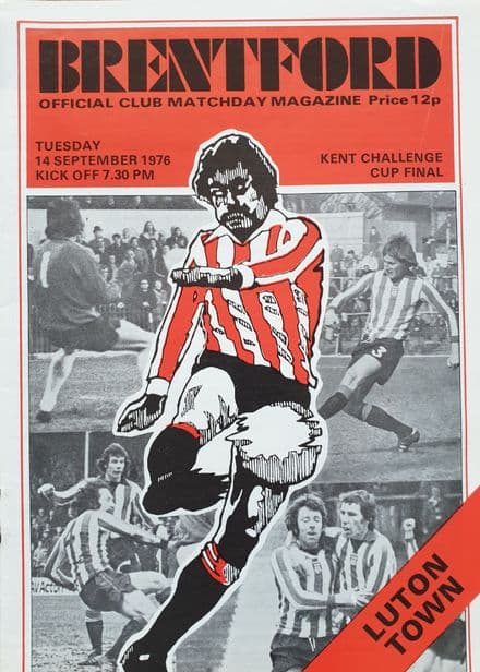 Brentford v Luton, Kent Cup (1976, Sept 14th)