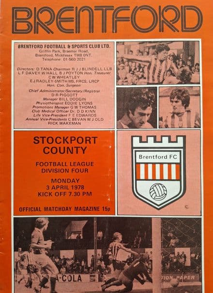 Brentford v Stockport County, Div 4 (1978, Apr 3rd)