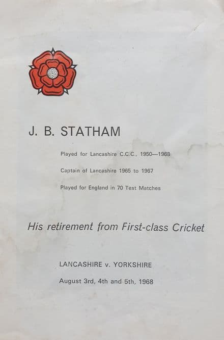 Brian Statham Retirement Brochure (1968)