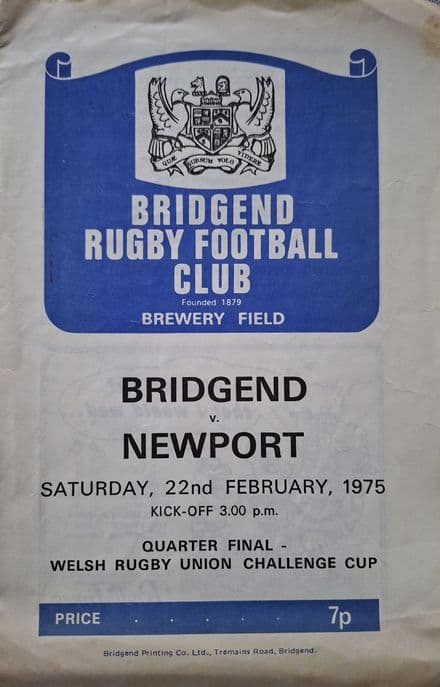 Bridgend v Newport (1975, Feb 22nd)