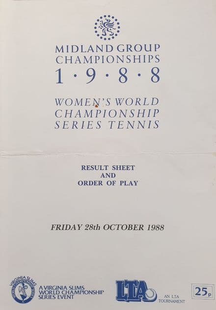 Brighton International Order of Play (1988, Oct 28th)