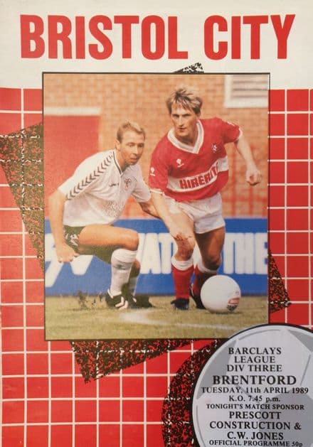 Bristol City v Brentford, Div 3 (1989, Apr 11th)