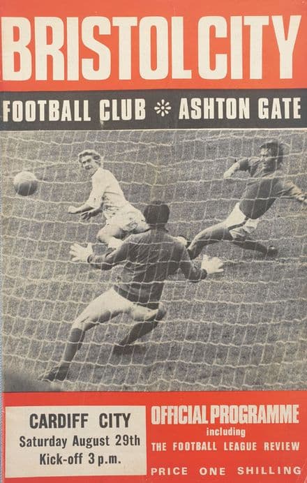 Bristol City v Cardiff City, Div 2 (1970, Aug 29th) and FLR