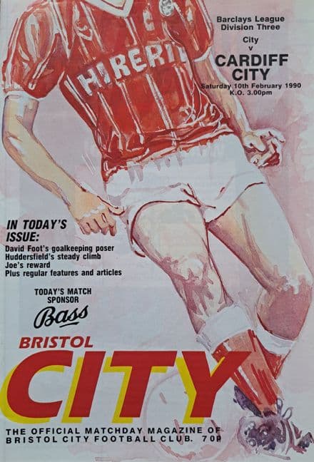 Bristol City v Cardiff City, Div 3 (1990, Feb 10th)