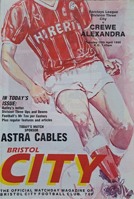 Bristol City v Crewe, Div 3 (1990, Apr 10th)