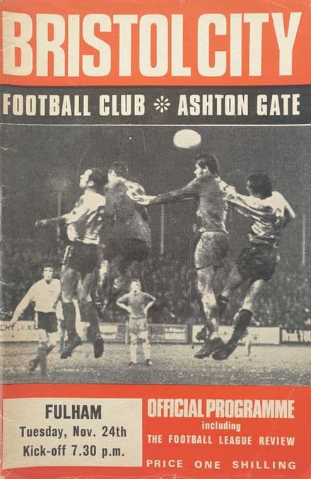 Bristol City v Fulham, Div 2 (1970, Nov 24th)