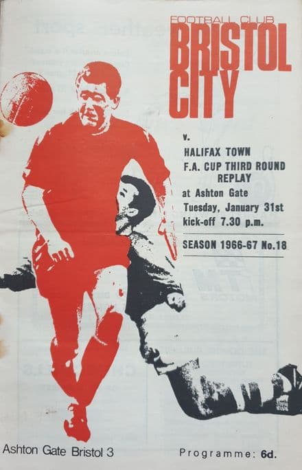 Bristol City v Halifax, 3rd Rnd (1967, Jan 31st)