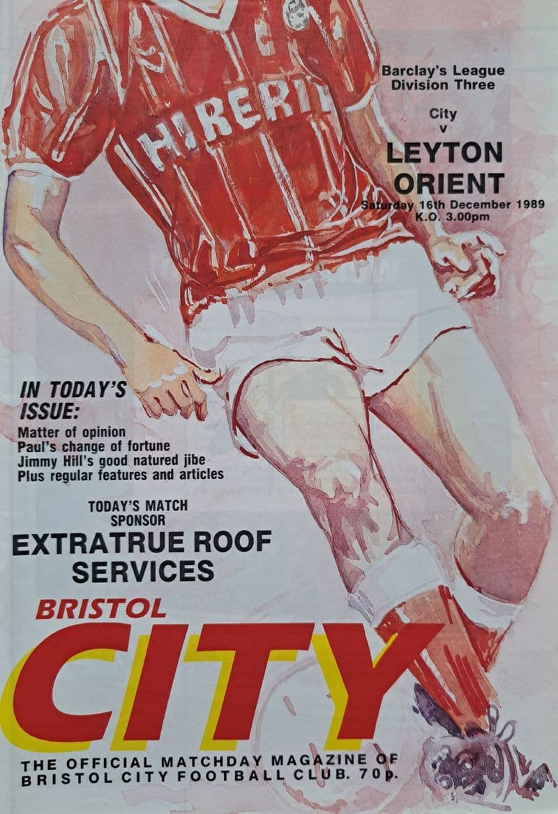Bristol City v Leyton Orient, Div 2 (1989, Dec 16th)