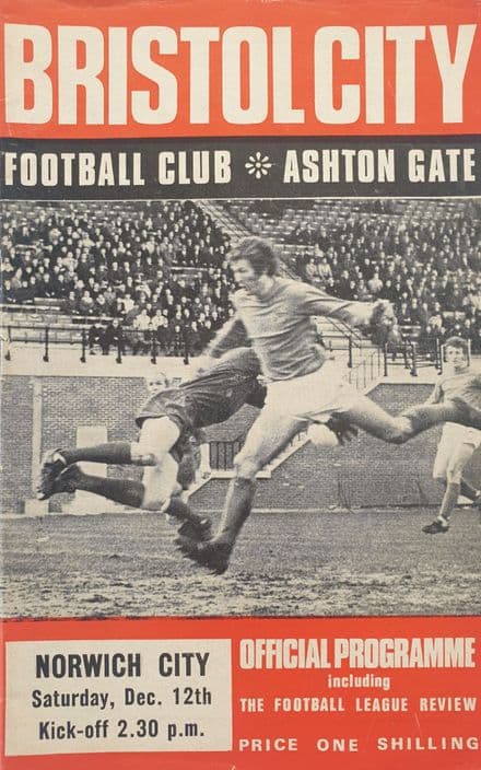 Bristol City v Norwich City, Div 2 (1970 Dec 12th) and FLR