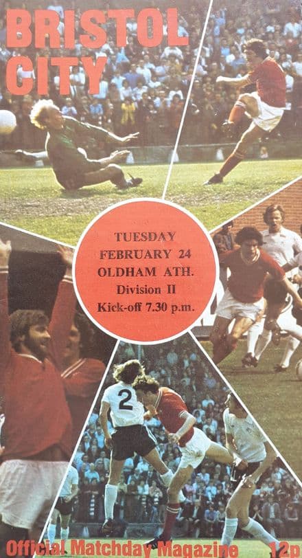 Bristol City v Oldham, Div 2 (1976 Feb 24th)