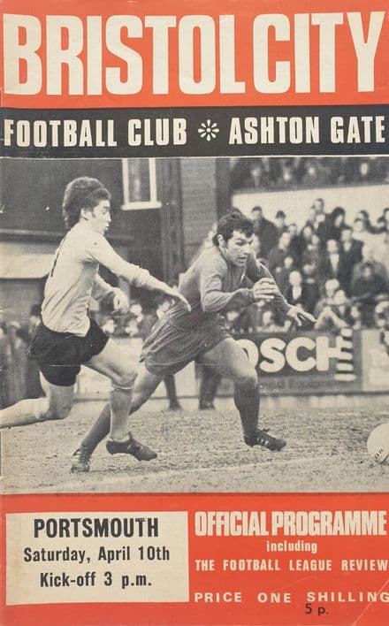 Bristol City v Portsmouth, Div 2 (1971, Apr 10th) and FLR