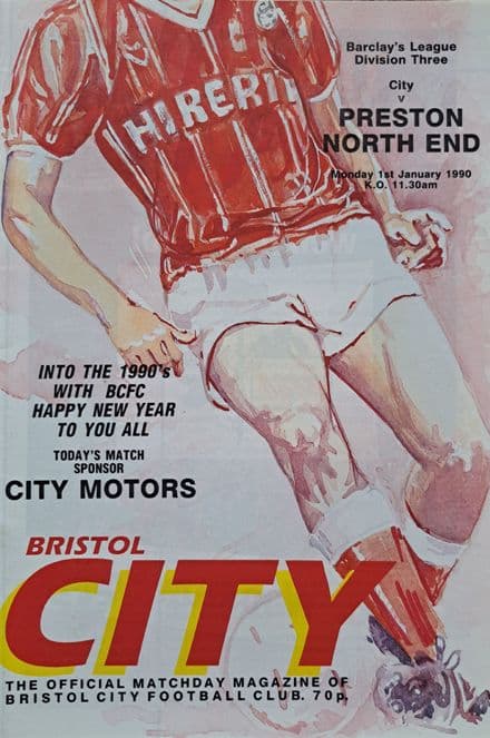 Bristol City v Preston, Div 3 (1990, Jan 1st)