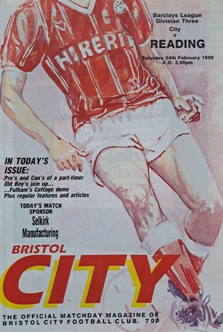 Bristol City v Reading, Div 3 (1990, Feb 24th)