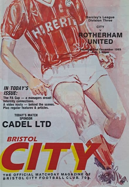 Bristol City v Rotherham, Div 3 (1989, Dec 2nd)