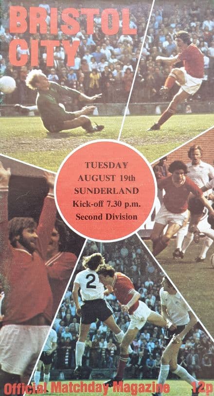 Bristol City v Sunderland, Div 2 (1975 Aug 19th)