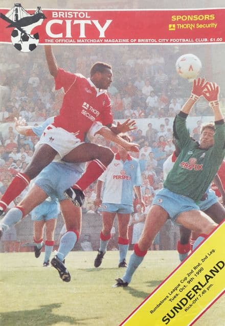 Bristol City v Sunderland, League Cup (1990, Oct 9th)