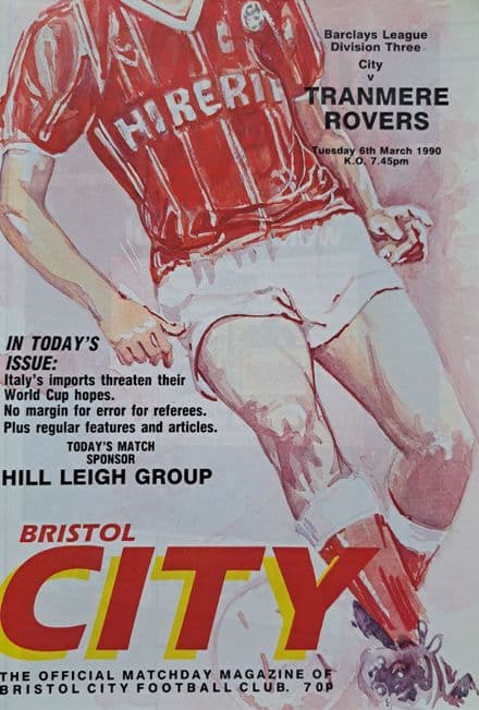 Bristol City v Tranmere, Div 3 (1990, Mar 6th)