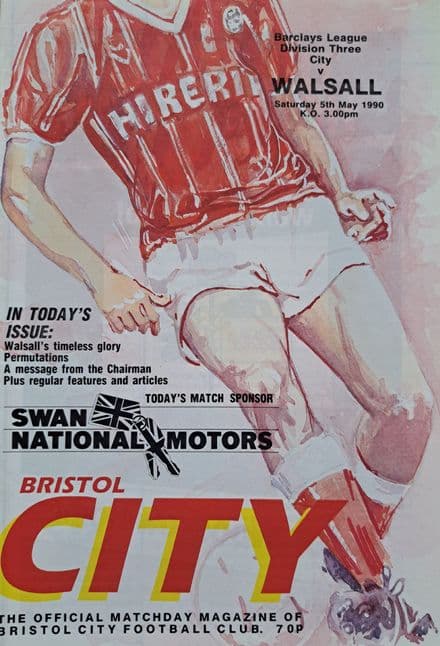 Bristol City v Walsall, Div 3 (1990, May 5th)