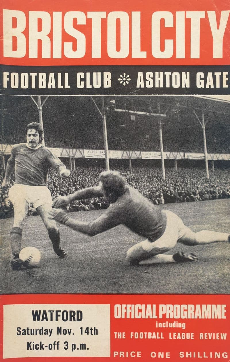 Bristol City v Watford, Div 2 (1970 Nov 14th) and FLR