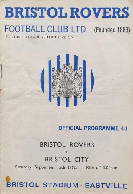 Bristol Rovers v Bristol City, Div 3 (1962, Sep 15th)