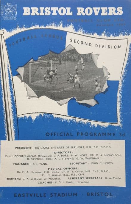 Bristol Rovers v Derby, Div 2 (1957, Aug 26th)