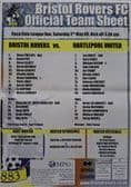 Bristol Rovers v Hartlepool United, Lge 1 (2009, May 2nd) plus Teamsheet