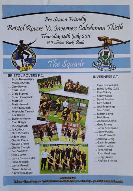 Bristol Rovers v Inverness, Friendly (2011, July 14th)