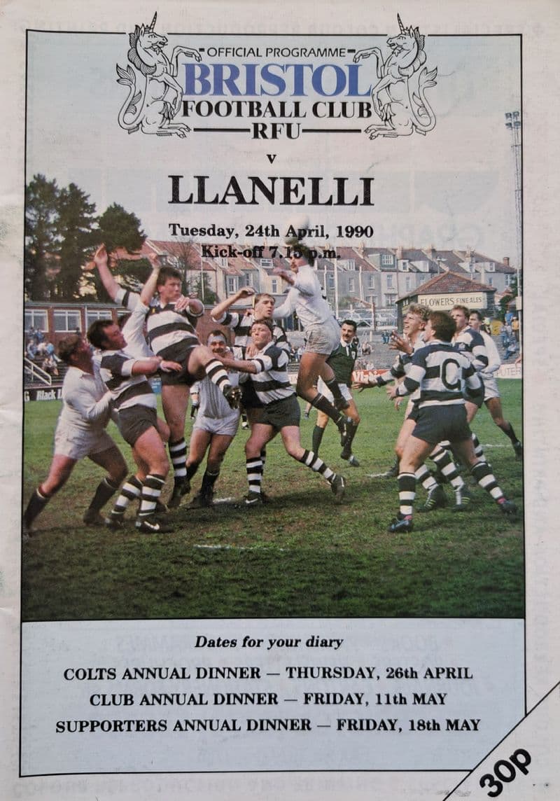 Bristol v Llanelli (1990, Apr 24th)