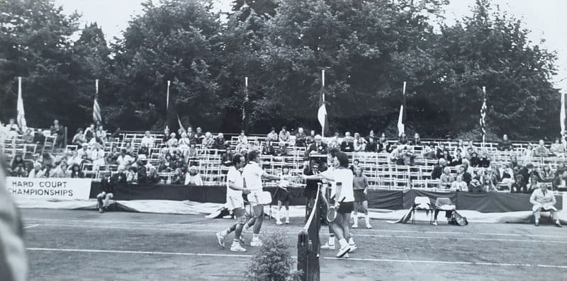 British Hard Court Doubles Handshake Press Photo (1980)