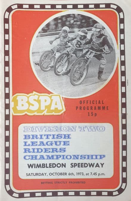 British League Riders Championship (1973, Oct 6th)