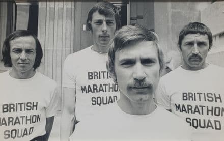 British Marathon Squad Black and White Photo