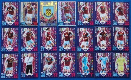 Burnley, Match Attax Cards x 19 (2016-17)