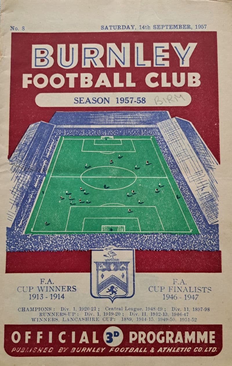 Burnley v Birmingham City, Div 1 (1957, Sep 14th)