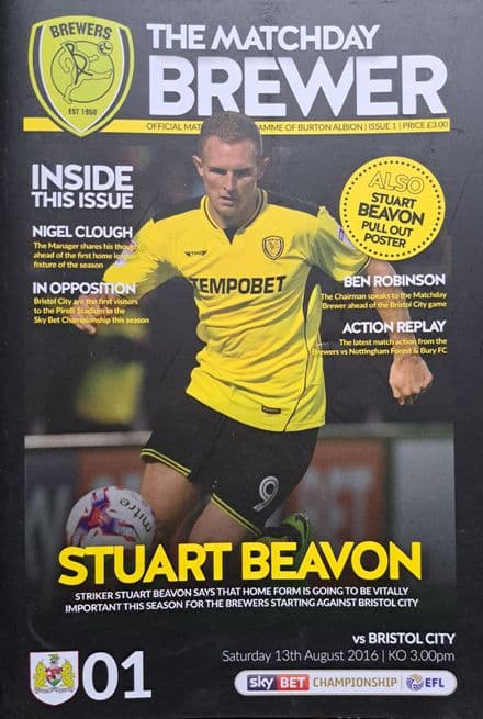Burton Albion v Bristol City, Champ (2016, Aug 13th)