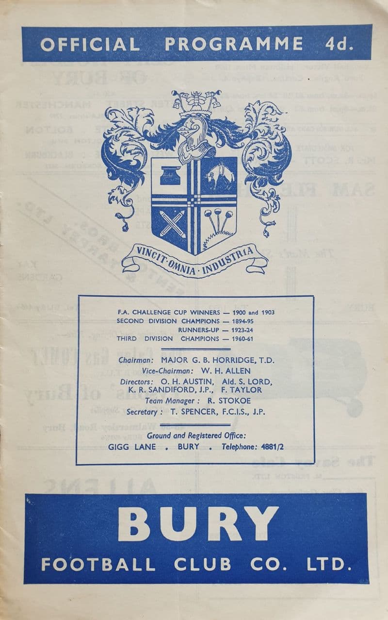 Bury v Portsmouth, Div 2 (1963, Dec 26th)