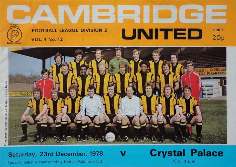 Cambridge United v Crystal Palace, Div 2 (1978, Dec 23rd)