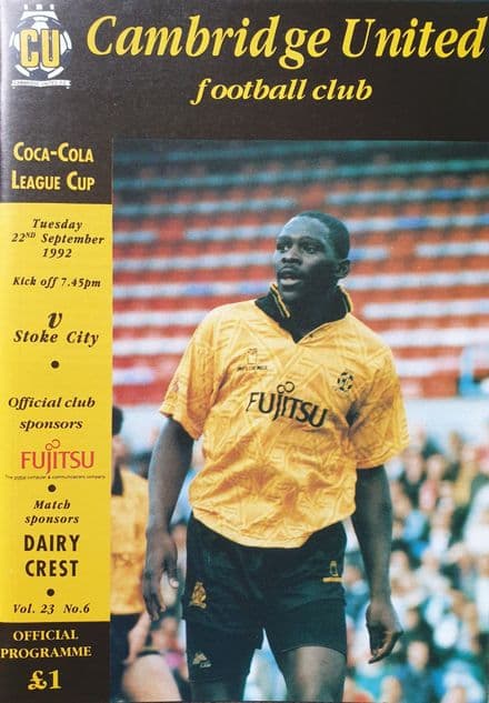 Cambridge United v Stoke City, Lge Cup (1992, Sep 22nd)