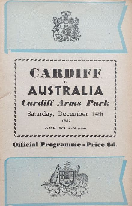 Cardiff v Australia (1957, Dec 14th)