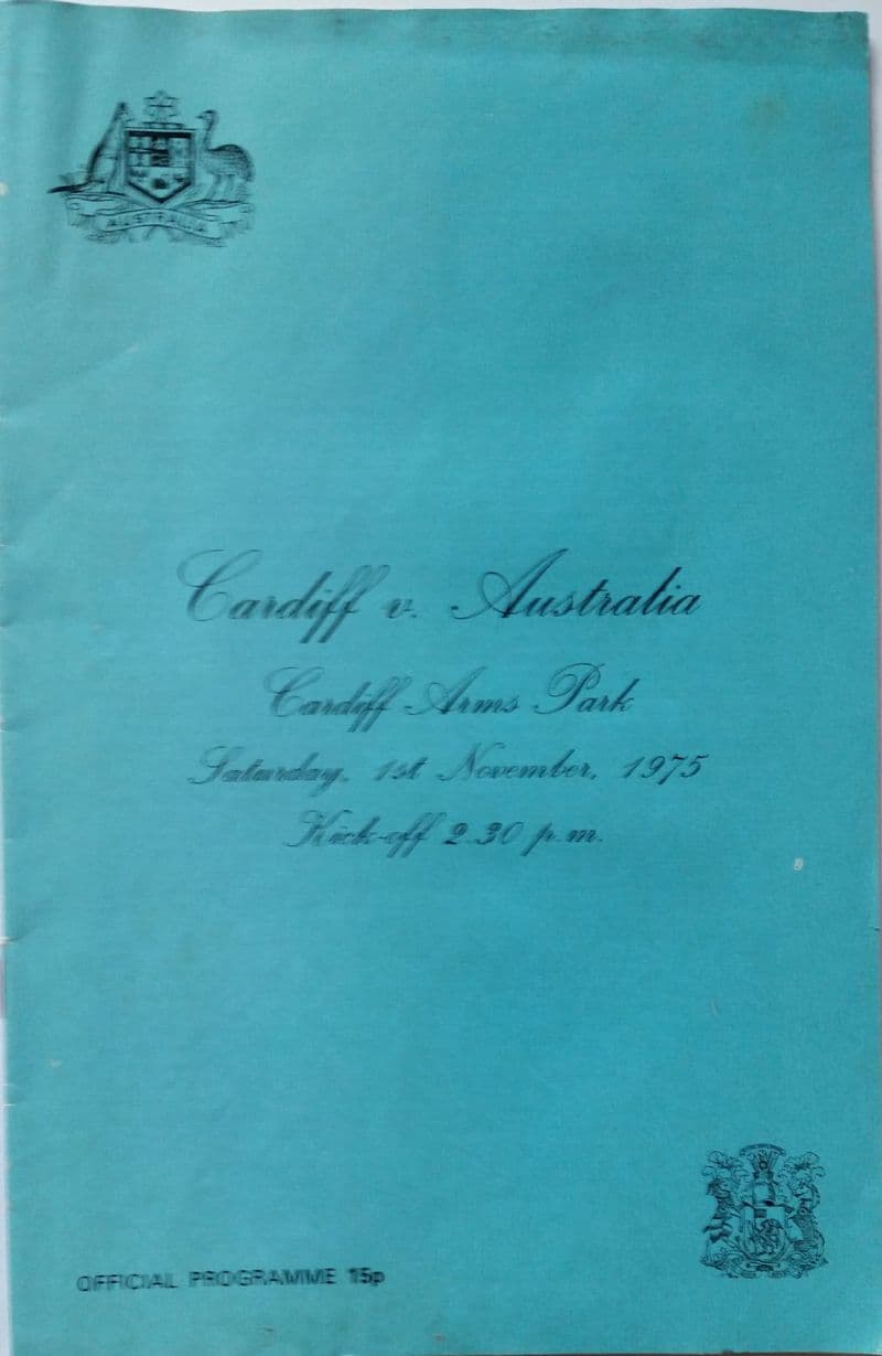 Cardiff v Australia (1975, 1st Nov)