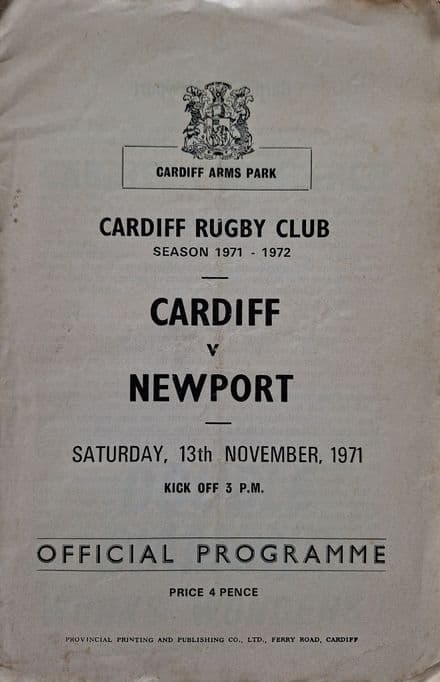 Cardiff v Newport (1971, Nov 13th)